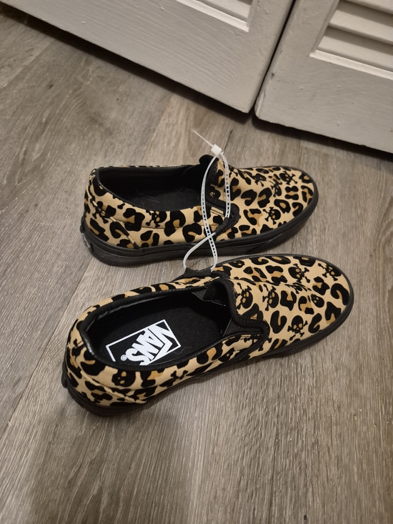 Vans Shoes - Vans Leopard Print Slip-On Sneakers in Black and Tan